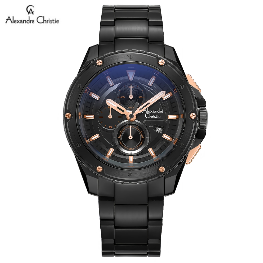 Alexandre Christie 6653 MCBIPBARG Jam Tangan Analog Pria - Black - Stainless Steel