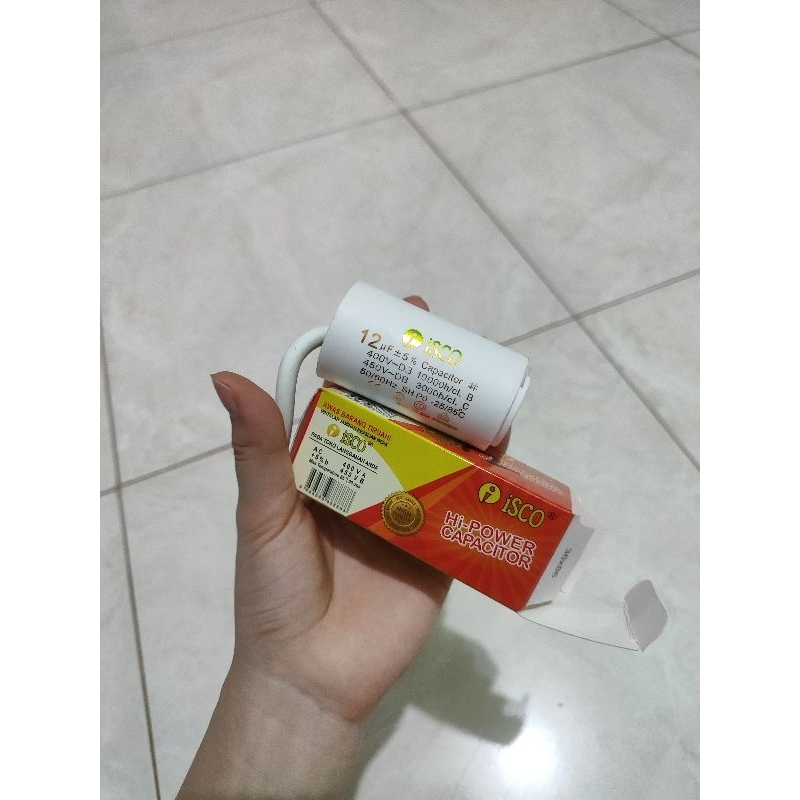 Kapasitor bulat iSCO 12uf / kapasitor pompa air 12uf