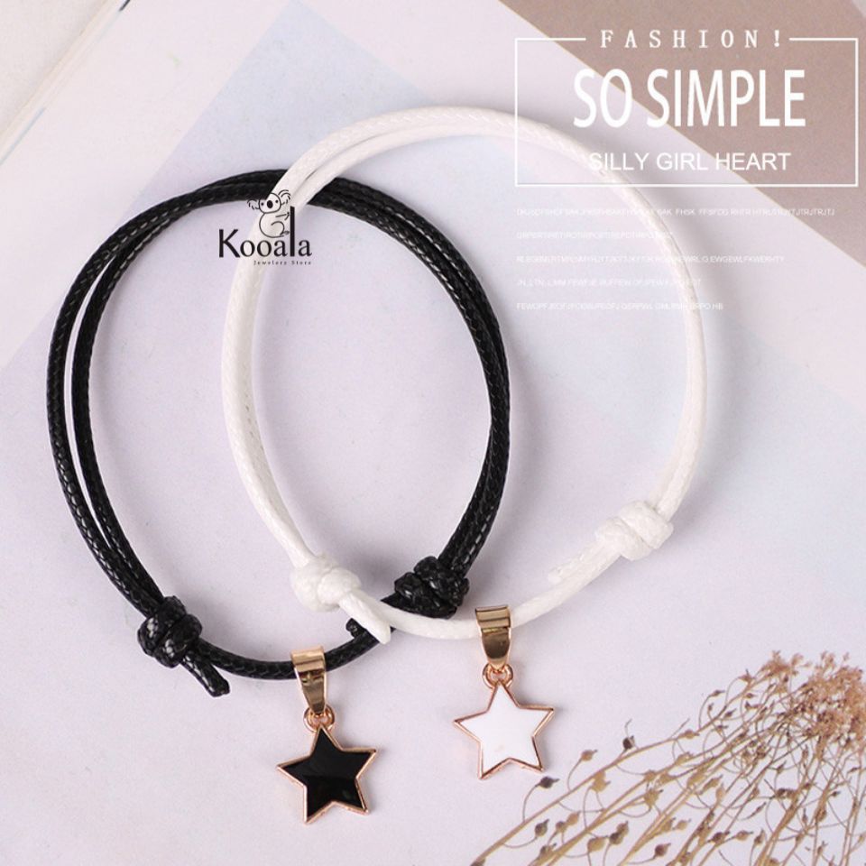 2 Pcs Gelang Couple Tali Korea Bintang Unisex | Gelang Liontin Bintang | Gelang Couple | Couple Brac