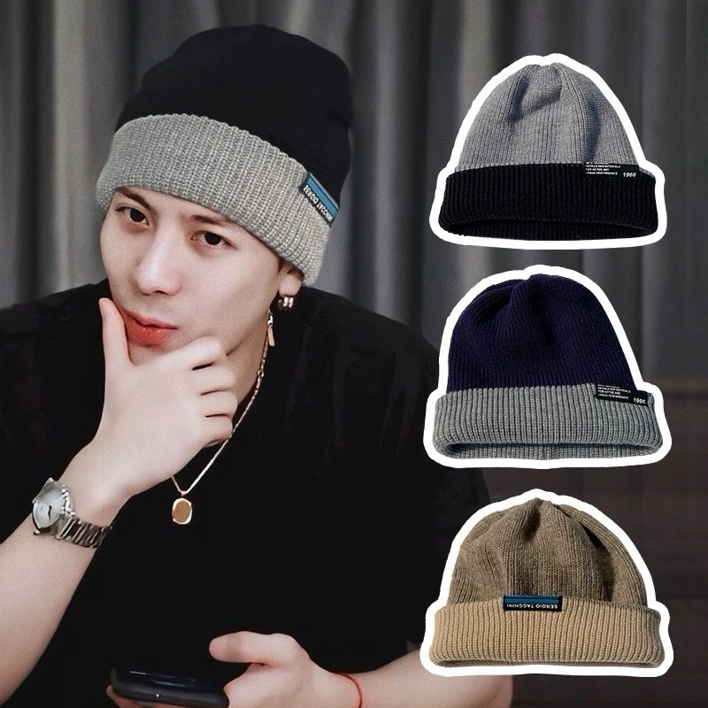 Beannie Winter Double Side Knitted Hat Topi Musim Dingin Kupluk Korean Style Unisex Pria Wanita