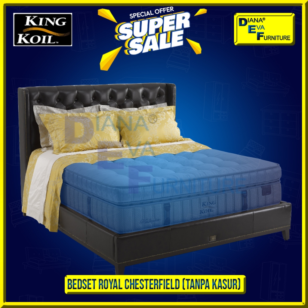 King Koil Bedset Royal Chesterfield (Divan + Sandaran Tanpa Kasur/Matras)