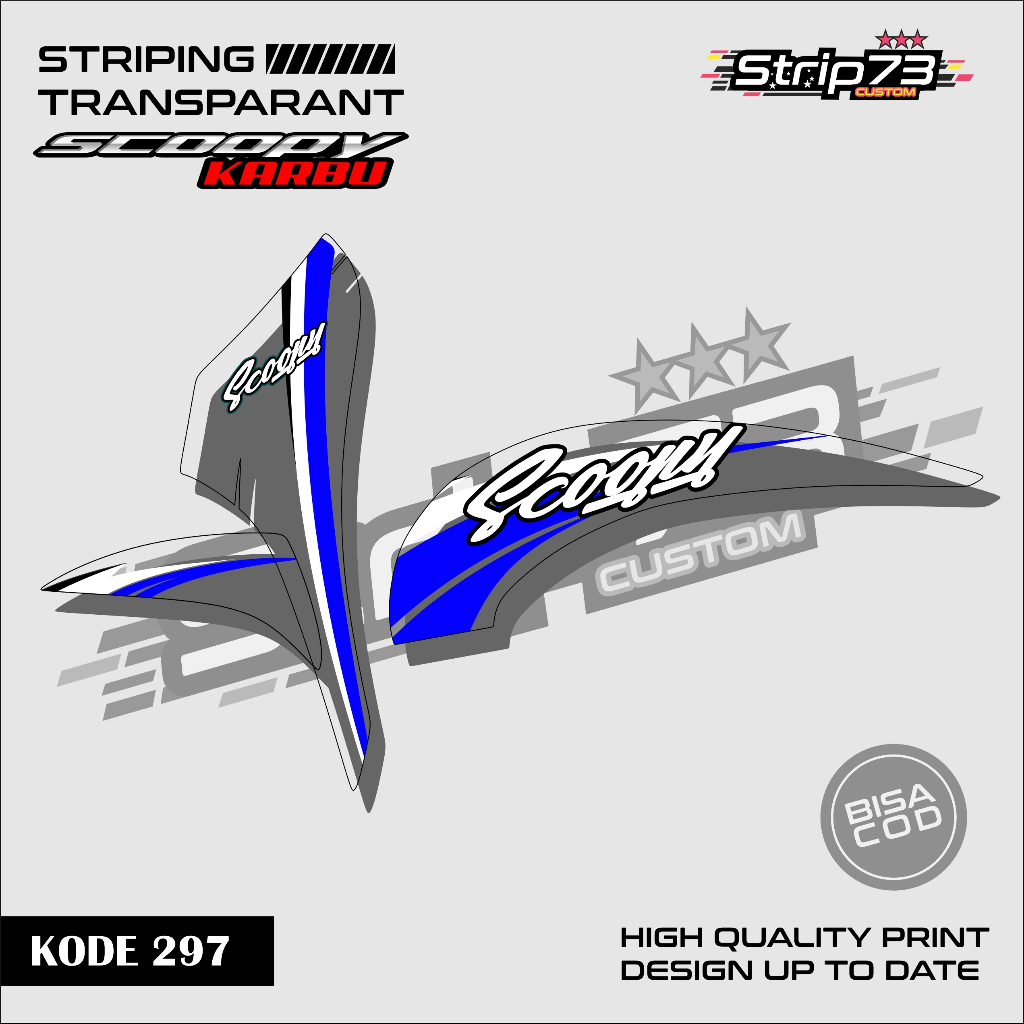 297 STRIPING TRANSPARAN SCOOPY KARBU - STRIPING TRANSPARAN SCOOPY KARBU PREMIUM GRAFIK