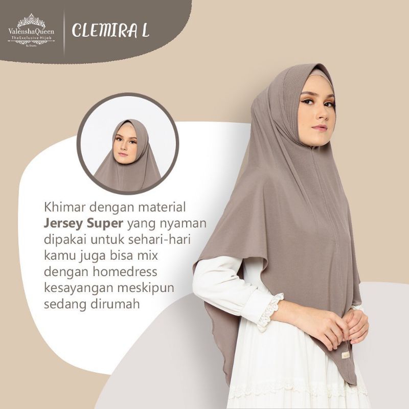 Bergo Antem Clemira uk M L dan XL by Valenshaqueen / khimar jersey  / bergo jumbo/ valenshaqueen hij
