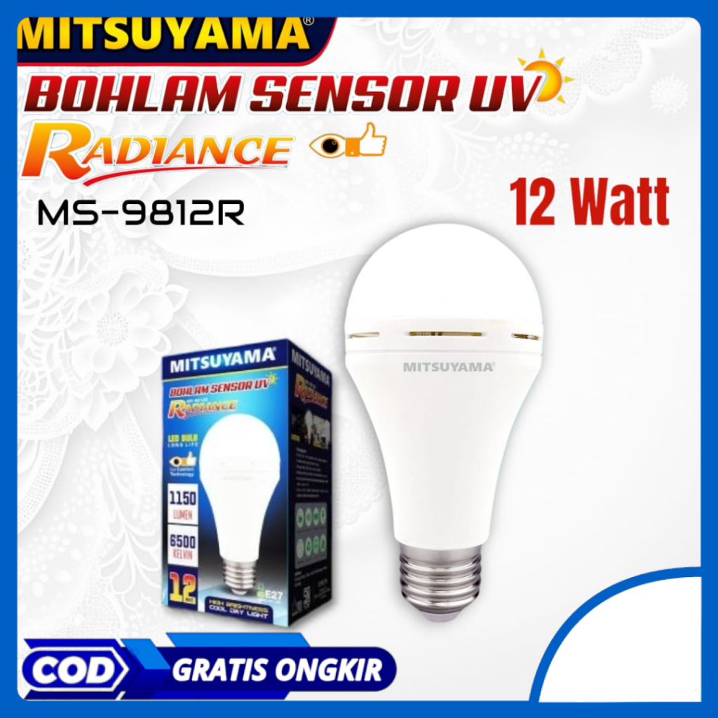 Lampu LED Sensor Cahaya 12W , 9W Mitsuyama / Lampu Sensor Cahaya 9W - 12W / Led Sensor 9W - 12W