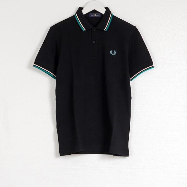 Kaos FRED PERRY TWIN TIPPED PINK TOSCA BLACK POLO 100% ORIGINAL