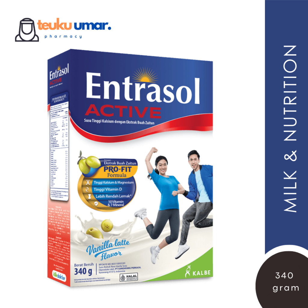 

[Susu] Entrasol Active Rasa Vanila Latte 340 gram | Susu Tinggi Kalsium