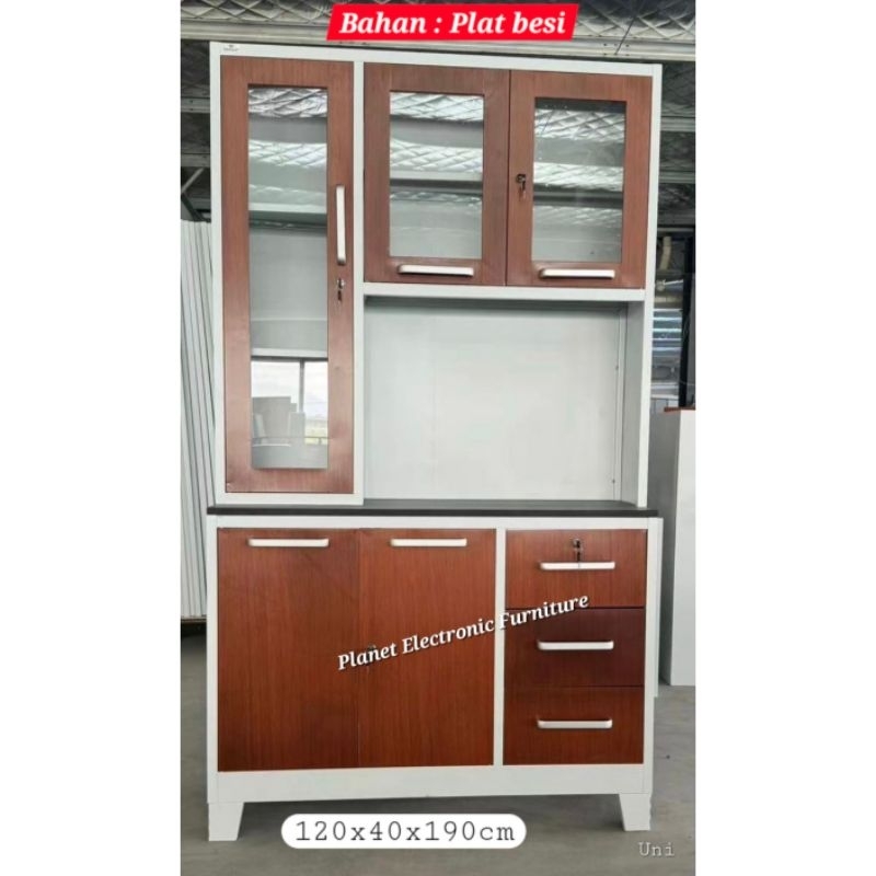 Kitchen Set 3pintu 120cm Lemari Sayur Rak Dapur Lemari Dapur Lemari Makan lemari besi lemari anti ra