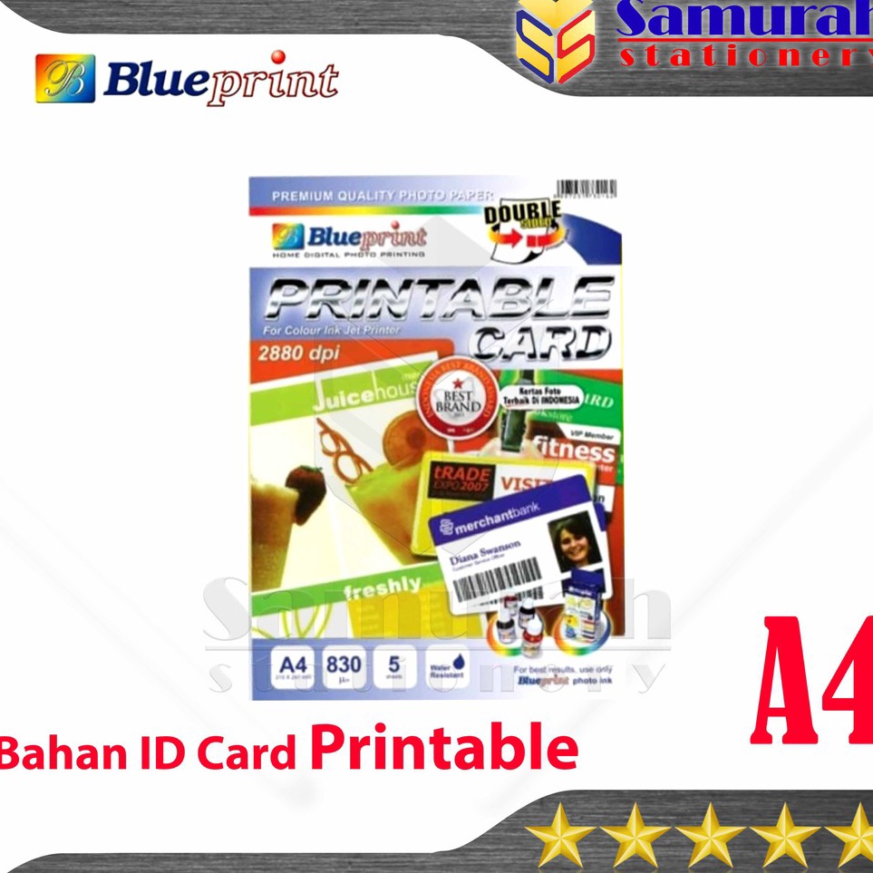 

Bahan ID Card Blueprint Ukuran A4 83 Um Printable Card BP GPA421