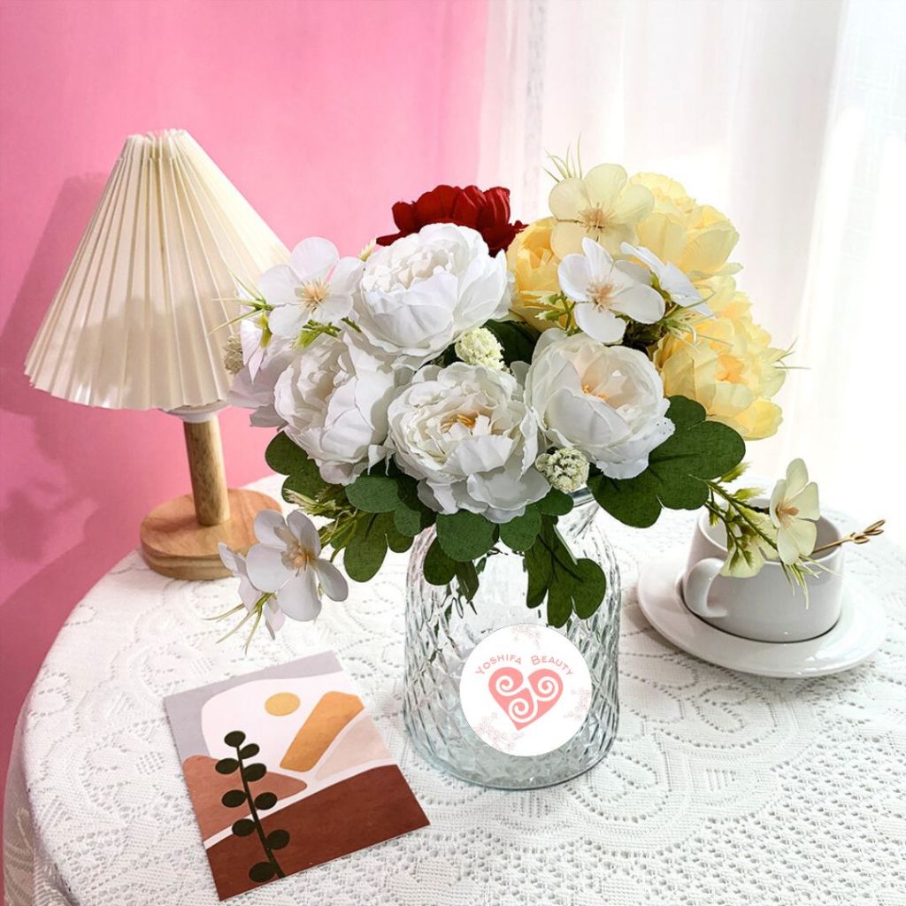Bunga Peony Kamboja Artificial Flower Bunga Plastik
