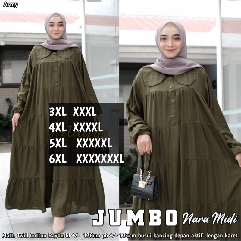 NARA DRESS~READY LD 140 150 160/110/120/140/150  ZOLANDA SUPER JUMBO GAMIS RAYON INPORT HQ GAMIS MUS