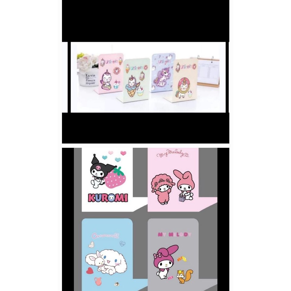 

DUS 1 Set Isi 2 Pcs Book End Stand Sandaran Penyangga Buku Unicorn Sanrio