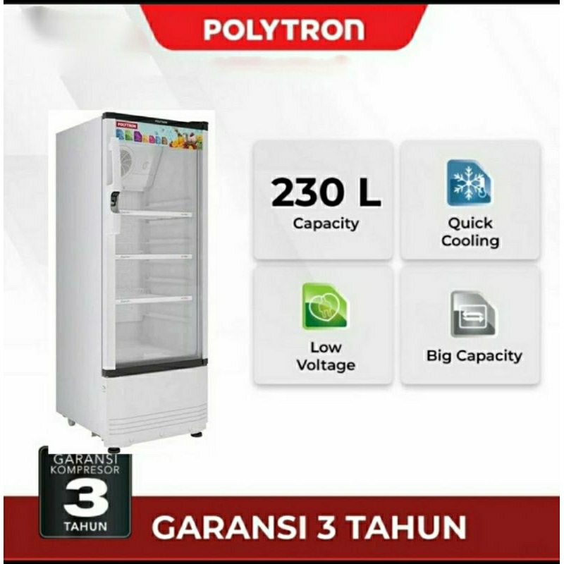 Polytron SCN 181L Showcase 230 L Display Cooler Chiller Pendingin Minuman Garansi Resmi SNI