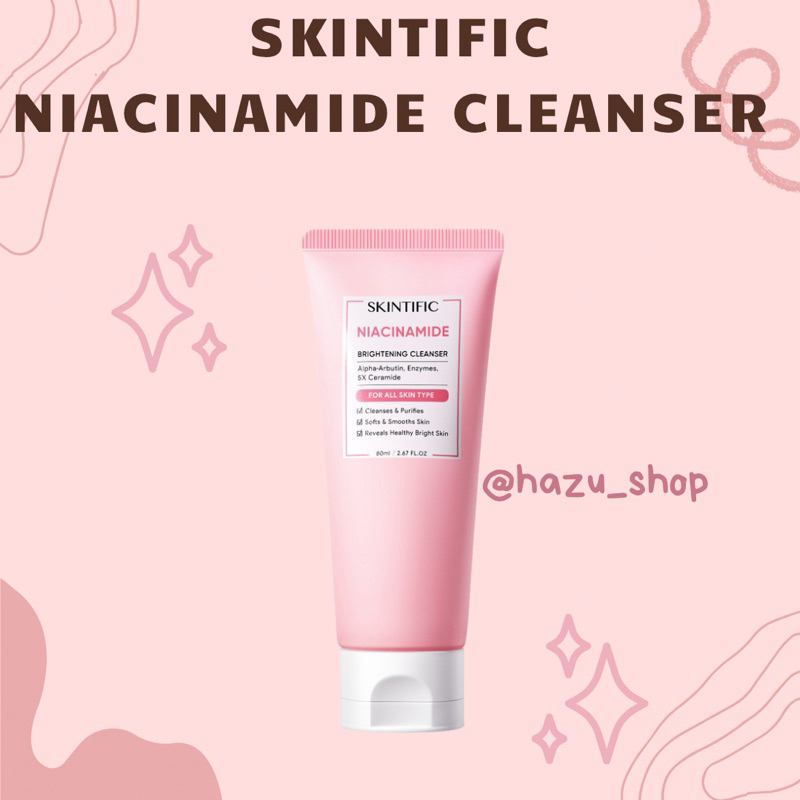 SKINTIFIC Niacinamide Brightening Cleanser 80ml | Facial Wash with Niacinamide