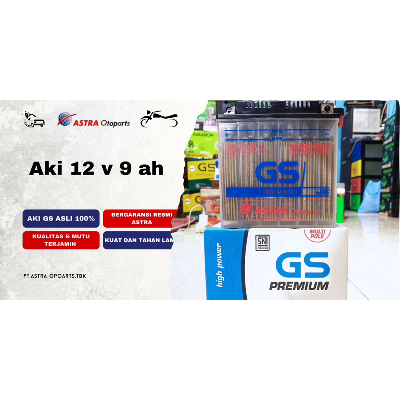 AKI GS 12n9-4B ASLI 100% ASTRA OTOPARTS