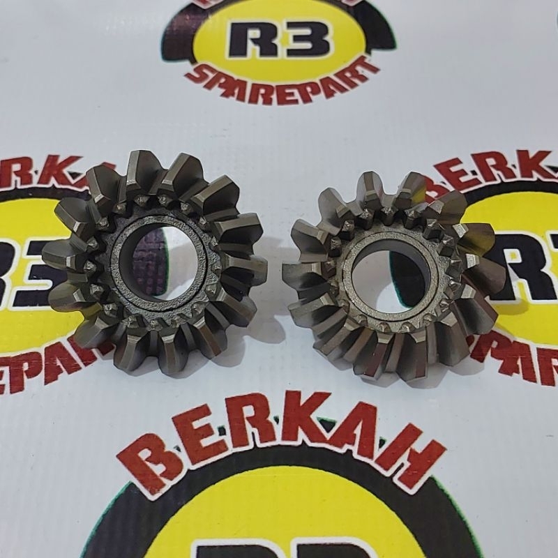 Gigi maju dan gigi mundur gearbox girbok 14:17 (As 20mm) motor roda tiga -Sedia sparepart motor roda