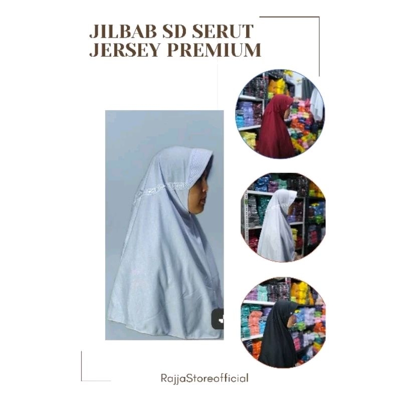 Jilbab Kerudung Bergo anak sekolah SD Jersey premium
