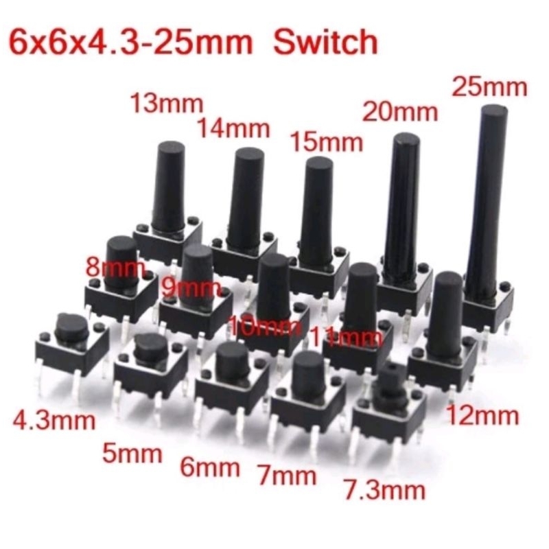 tactile switch 4pin 6x6  push button 1.000 pcs