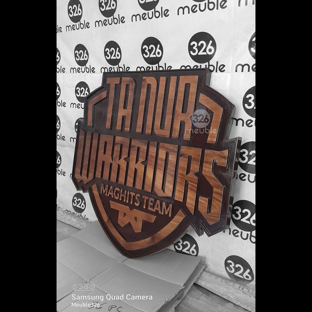 Logo Perusahaan Kayu Jati - Logo Papan Nama - Logo Dinding Kayu Jati - Sign Logo