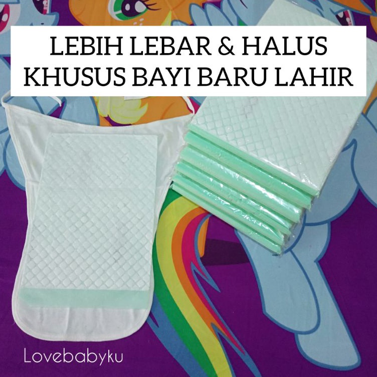 Suplier1st UNDERPAD BABY PAS SEUKURAN POPOK isi 2 INSERT POPOK UNDERPAD BAYI BARU LAHIR PERLAK BAYI 
