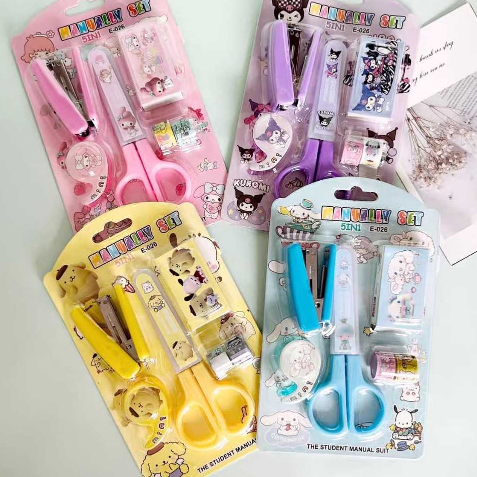 

Hadir Irit paket alat tulis lengkapstationery set SCISSORGUNTING KUROMI SANRIO CINNAMOROLL