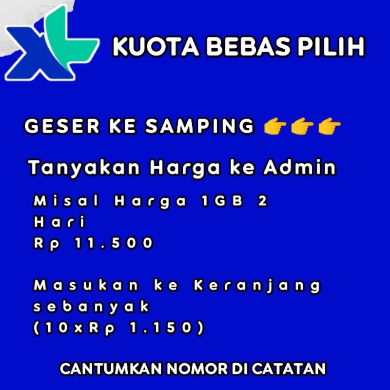 Paket Data Kuota XL mini Harian (CHAT SEBELUM ORDER)