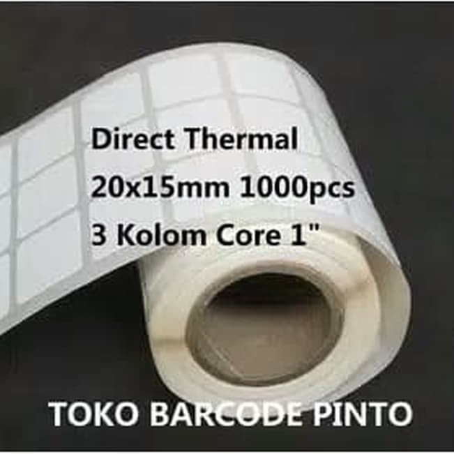 

Super Promo Direct Thermal 2x15mm 3Line 1pcs Gap 2mm Core 1 Inchi Label Sticker Barcode