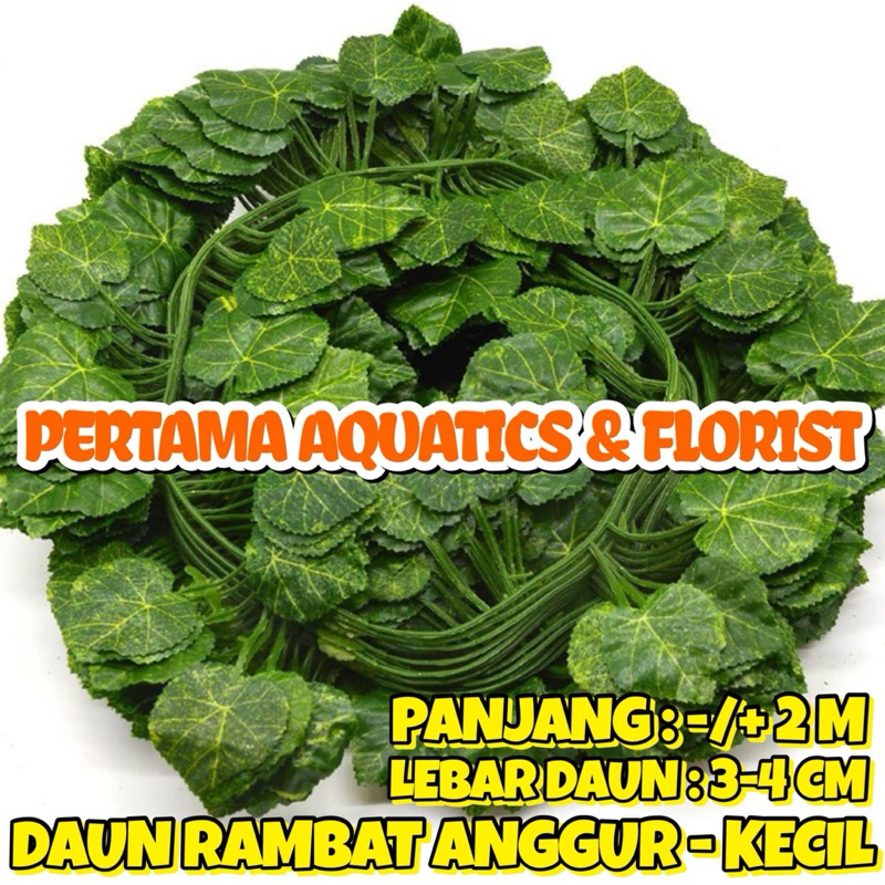 LUSINAN ISI 12 PCS DAUN RAMBAT KECIL 2 METER/ Daun Rambat Kecil Plastik/ Daun Plastik/ Rumput Plasti