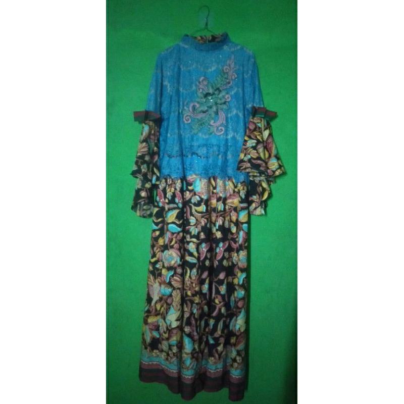gamis batik kombinasi brukat
