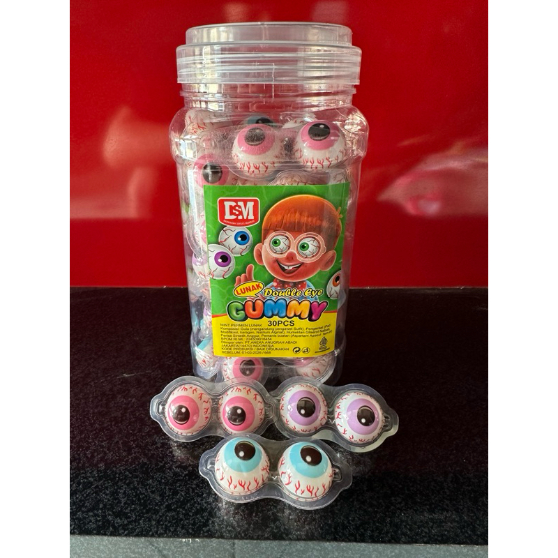 

DSM Lunak Double Eye Gummy Toples Isi 30pcs