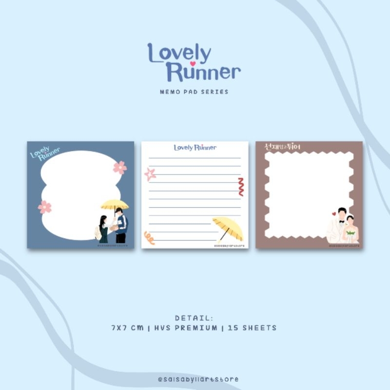 

Memo Pad Kdrama Lovely Runner || salsabyllartstore