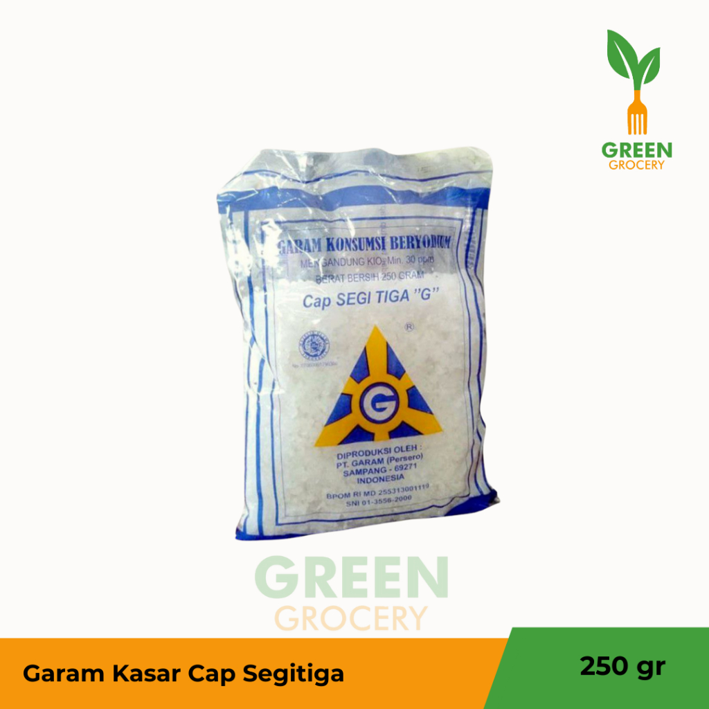 

Garam Kasar Beryodium Cap Segitiga 250gr Green Grocery Padang