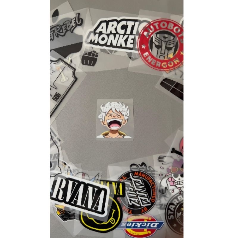 

Sablon Setrika Logo Luffy gear 5 Nika Onepiece Sablon DTF Kualitas Premium Tahan Lama