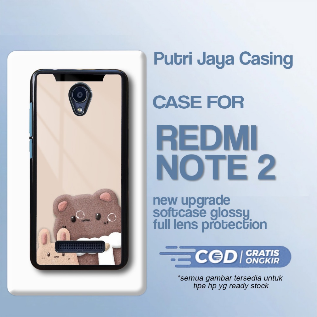 Case Redmi Note 2 Terbaru - Redmi Note 2  - Motif Bear Baru Cute - Hardcase Premium Glossy - Softcas