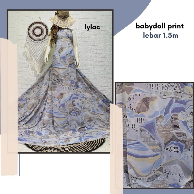 Sifon Ceruty Motif | Lebar 150cm | kain dress atau gamis