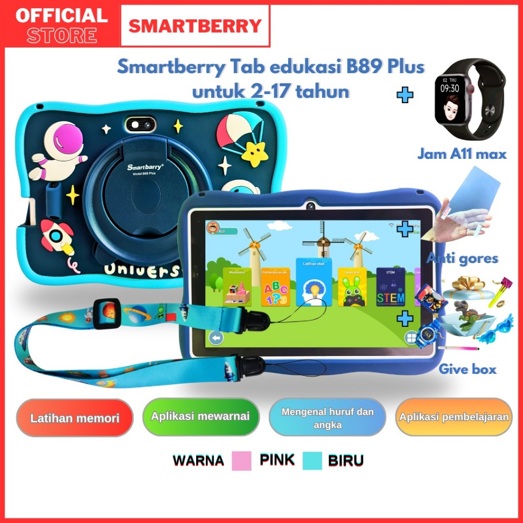 disforiaseller (Tablet B89 PLUS + JAM A11 MAX ) SMARTBERRY KIDS STUDY TAB B89 Plus ( TABLET +
