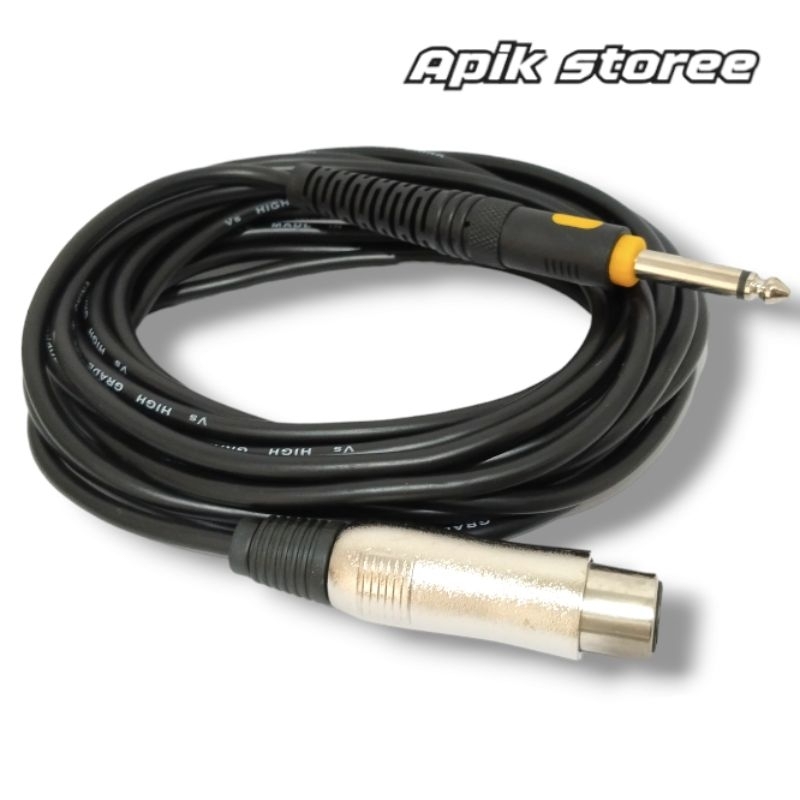 KABEL MIC MICROPHONE KABEL MILROFON VISERO 5 METER HITAM