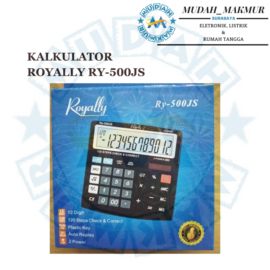 

KALKULATOR MERK ROYALLY 12 DIGIT RY 500JS