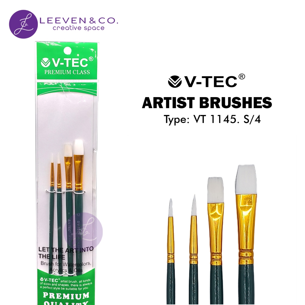 

V-TEC ARTIST BRUSHES SET 4 NO. 2, 4, 8, 12 (VT 1145.S/4)