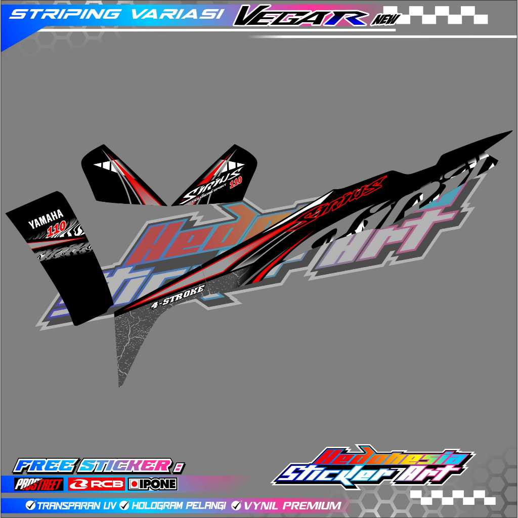 STRIPING VARIASI YAMAHA VEGA R NEW SIRIUS / STICKER LIST VARIASI MOTOR VEGA R NEW SIRIUS