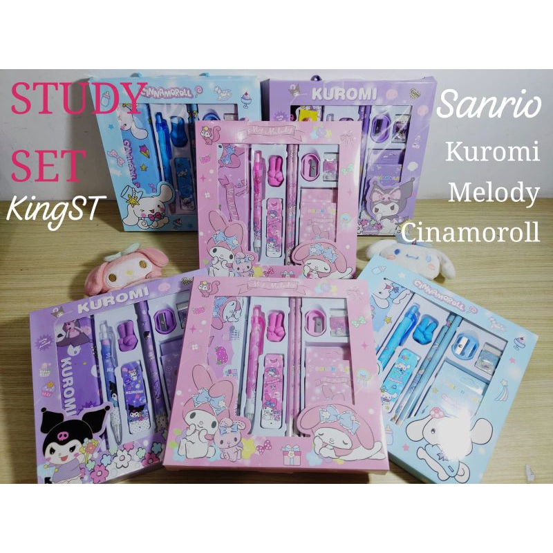 

(KS) Paket Alat Tulis Sekolah / Study Set Anak Gambar Melody Kuromi Cinamoroll