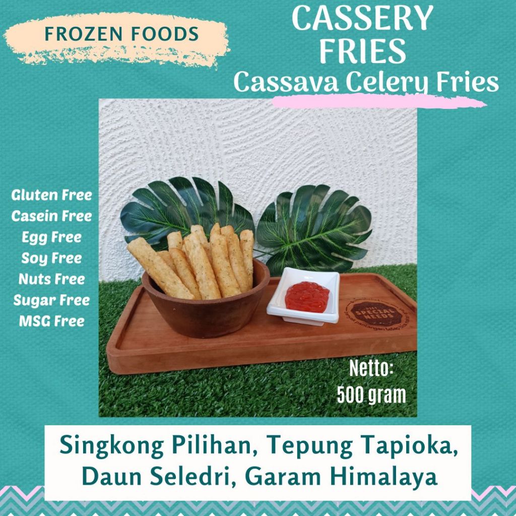 

CASSERY FRIES Cassava Celery Fries Frozen Food Gluten Free, Non MSG - Diet Special Needs