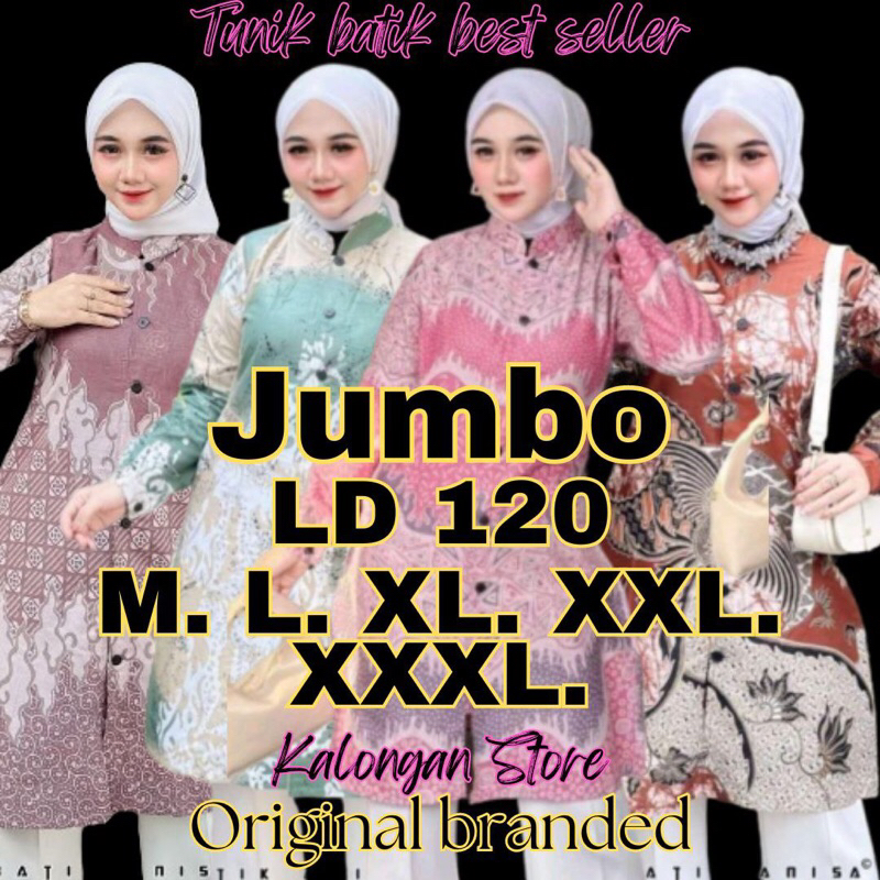 TUNIK BATIK JUMBO / ATASAN BATIK WANITA JUMBO  / TUNIK JUMBO TERBARU / BATIK TUNIK / ATASAN TUNIK / 