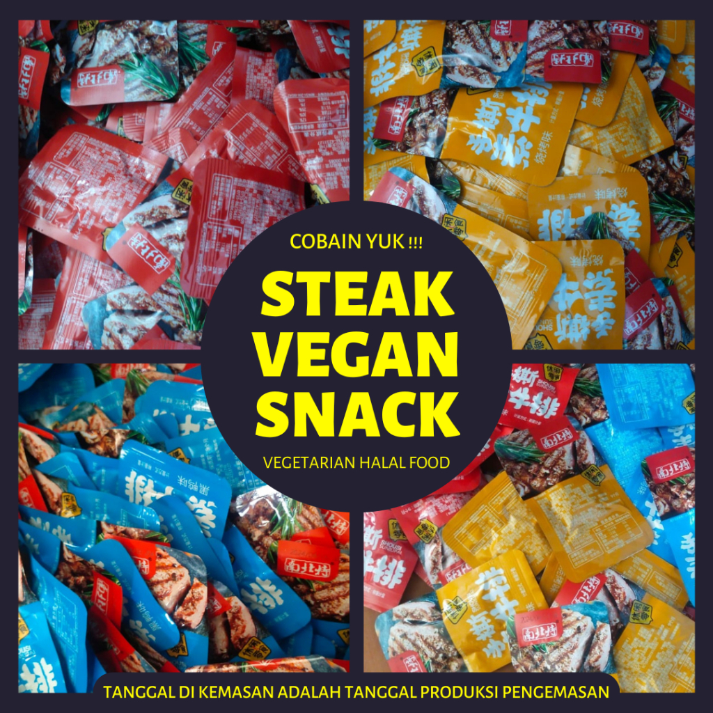 

Nanbei Steak Vegetarian Snack / Vegan Halal Instan Food / Cemilan Instan
