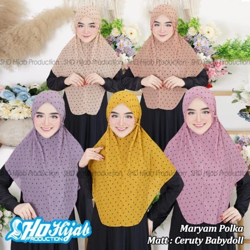 Hijab Instan Bergo Polka Plisket By SHD Hijab