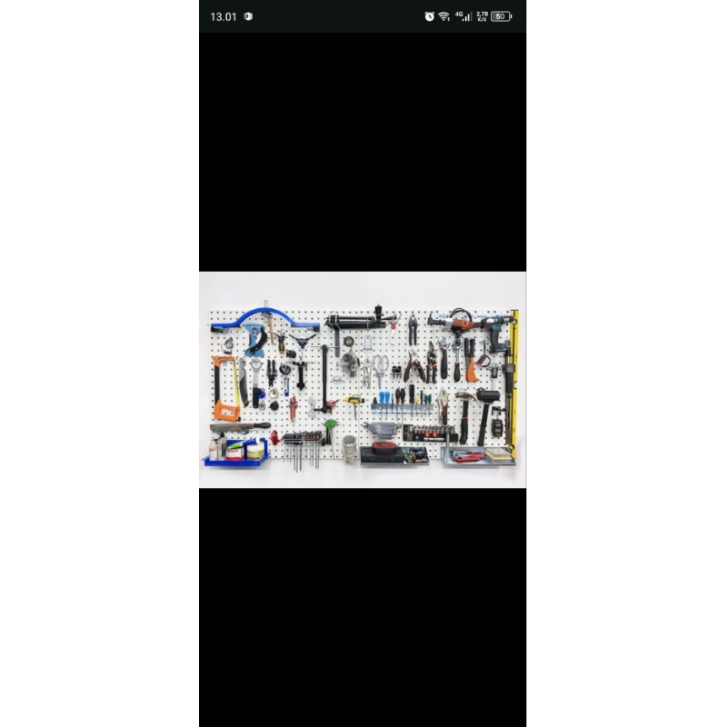 PEGBOARD BESI METAL / WALL ORGANIZER / RAK DINDING / RACK TOOL - Putih, 40cm x 50cm dan 45cm x 90cm