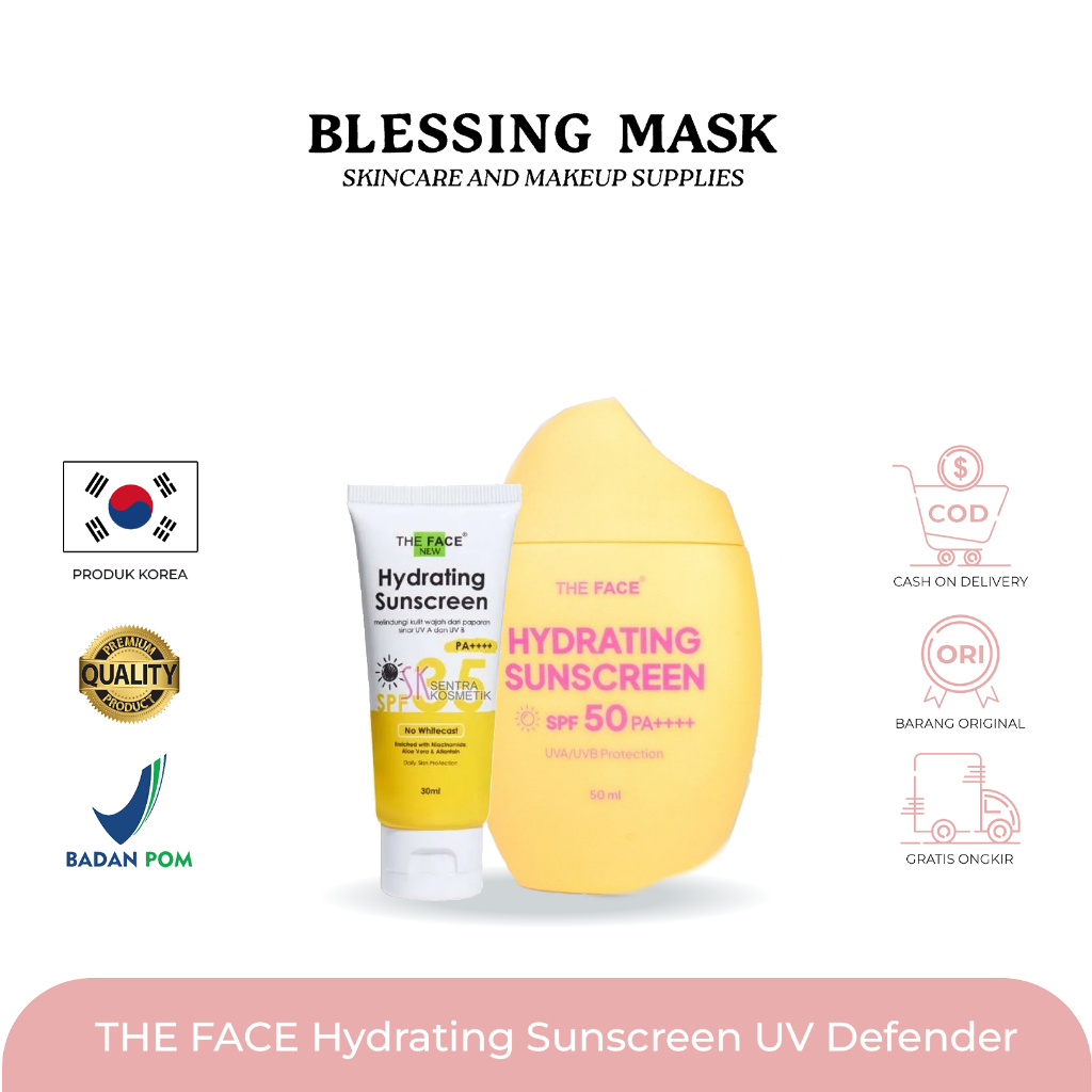 THE FACE Hydrating Sunscreen UV Defender 50ml-SPF50/PA++++ | 30ml-SPF35/PA++++
