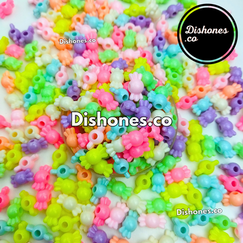 [25 GRAM] Manik Bentuk Permen Kecil / Manik Gelang Plastik / Manik Gelang / Mote Plastik