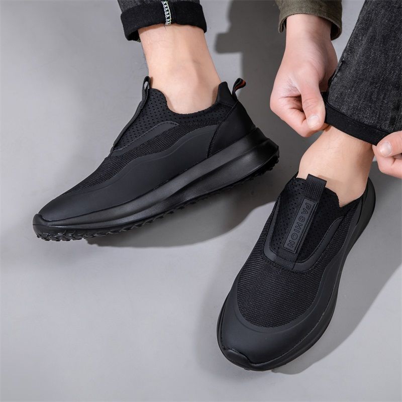 Sepatu Pria Full Black Slipop Sneakers Tanpa Tali Pabrik Jakarta MR713