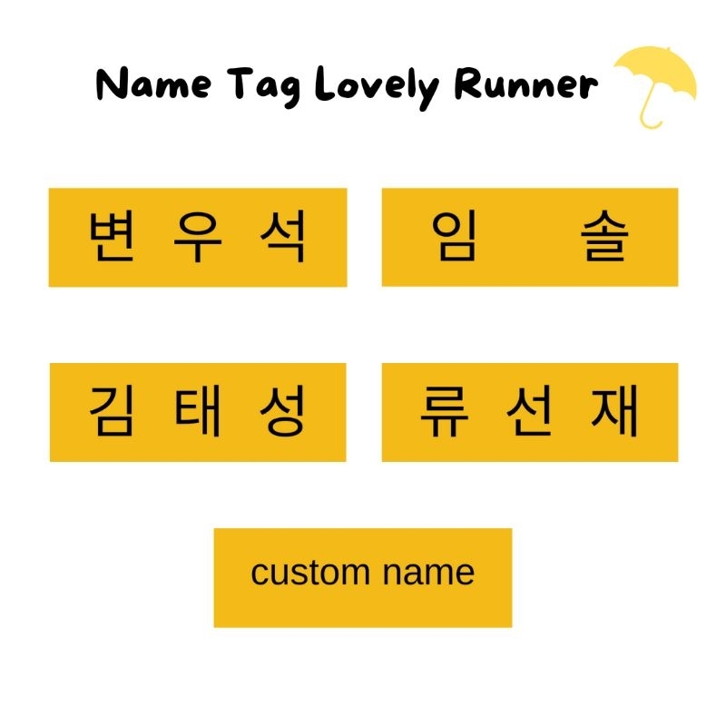 

Name Tag Akrilik Lovely Runner bisa custom [Free gift]