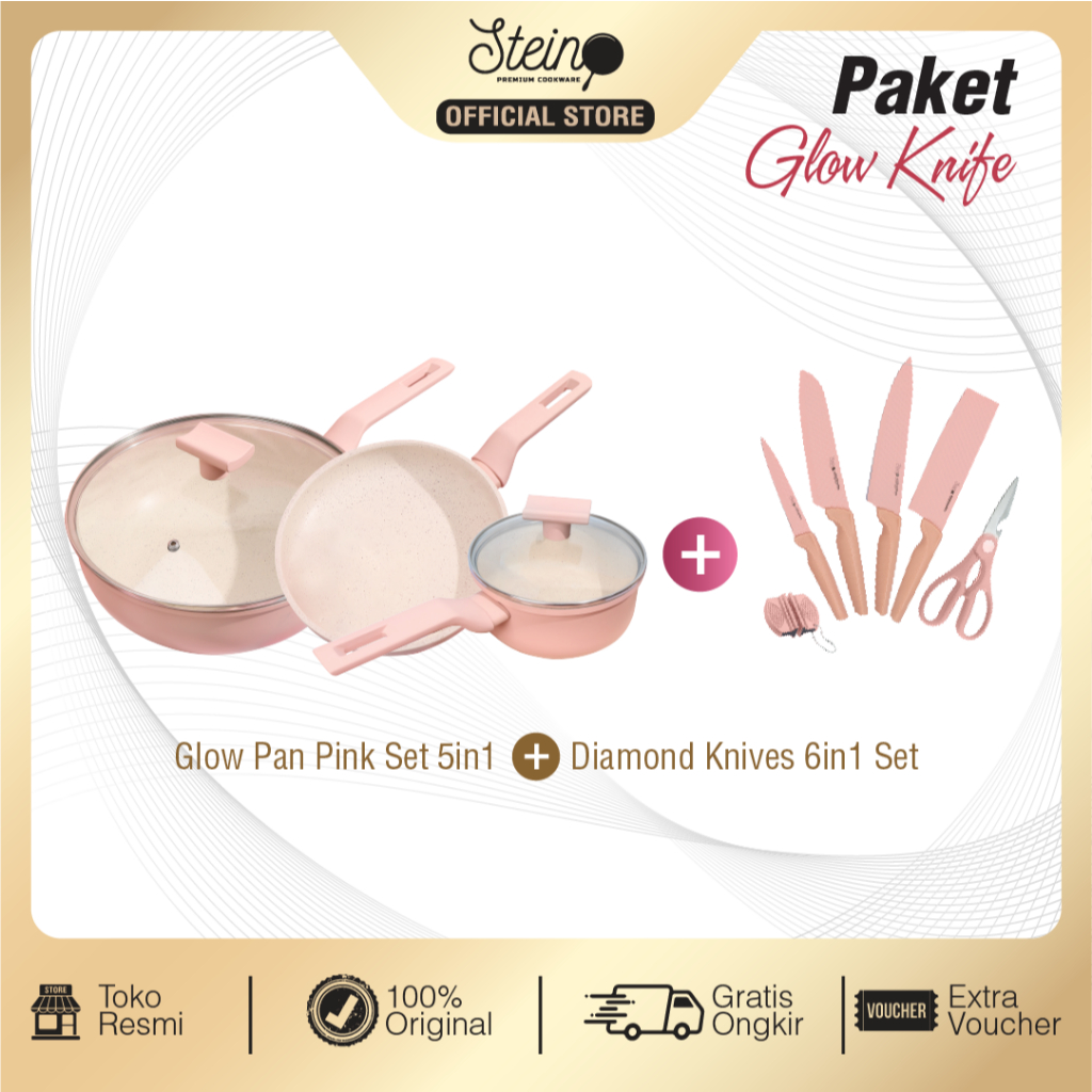 STEIN GLOWKNIFE - Glowpan Set 5in1 + Diamond Knives Pisau Set 6in1